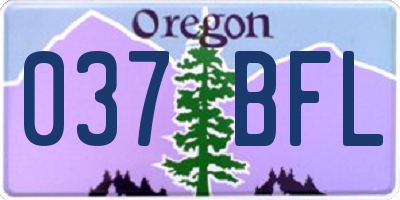 OR license plate 037BFL