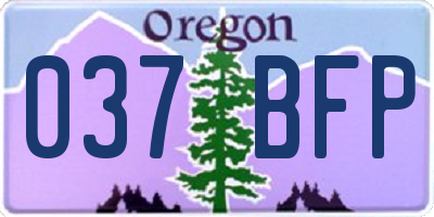 OR license plate 037BFP