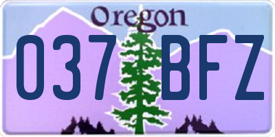 OR license plate 037BFZ