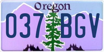 OR license plate 037BGV