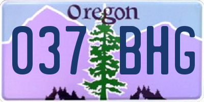 OR license plate 037BHG