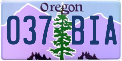 OR license plate 037BIA