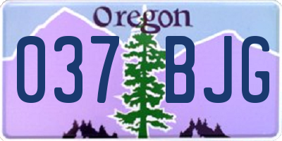 OR license plate 037BJG