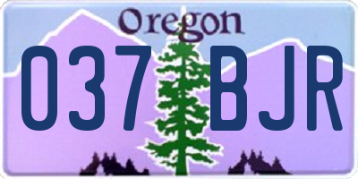 OR license plate 037BJR