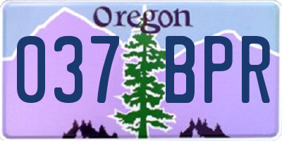 OR license plate 037BPR
