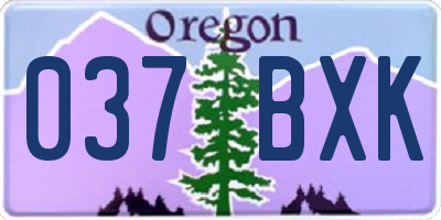 OR license plate 037BXK