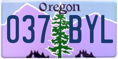 OR license plate 037BYL