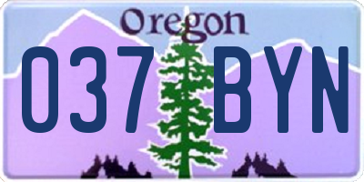 OR license plate 037BYN