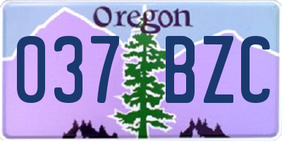 OR license plate 037BZC