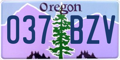 OR license plate 037BZV