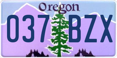 OR license plate 037BZX