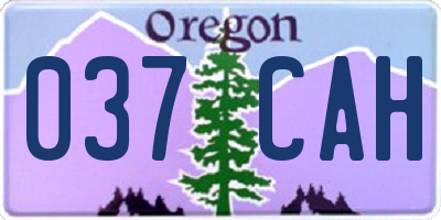 OR license plate 037CAH