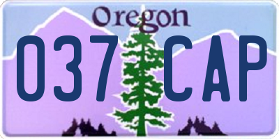 OR license plate 037CAP