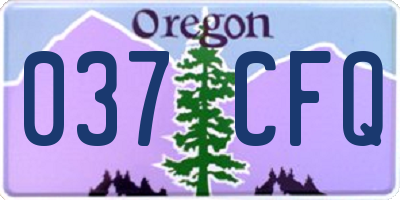 OR license plate 037CFQ