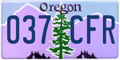 OR license plate 037CFR