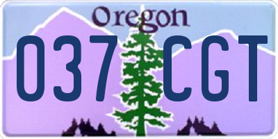 OR license plate 037CGT