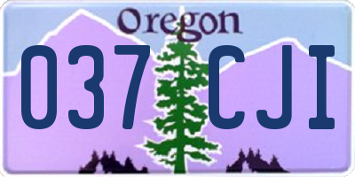 OR license plate 037CJI