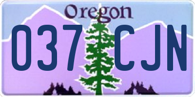 OR license plate 037CJN