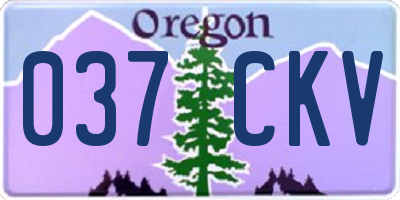 OR license plate 037CKV