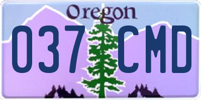 OR license plate 037CMD