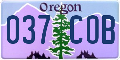 OR license plate 037COB