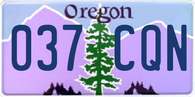 OR license plate 037CQN