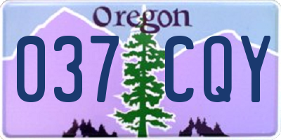 OR license plate 037CQY