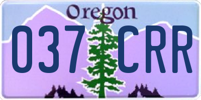 OR license plate 037CRR