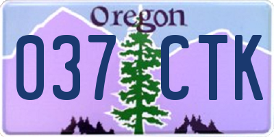 OR license plate 037CTK