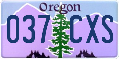 OR license plate 037CXS