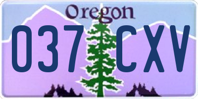 OR license plate 037CXV