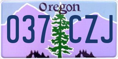OR license plate 037CZJ