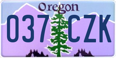 OR license plate 037CZK
