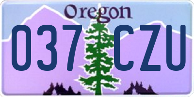 OR license plate 037CZU