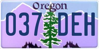 OR license plate 037DEH
