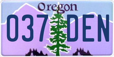 OR license plate 037DEN