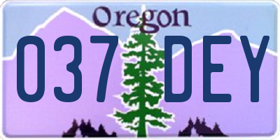OR license plate 037DEY
