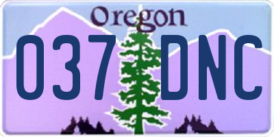 OR license plate 037DNC
