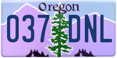 OR license plate 037DNL