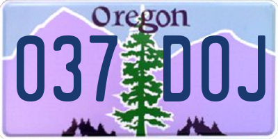 OR license plate 037DOJ