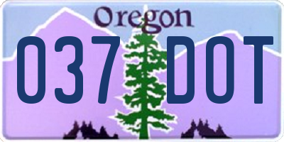 OR license plate 037DOT