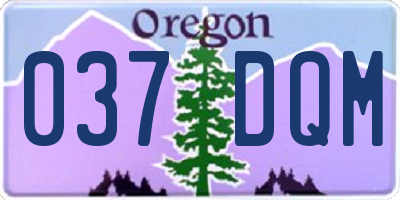 OR license plate 037DQM