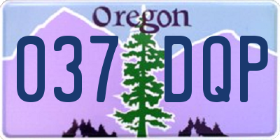 OR license plate 037DQP