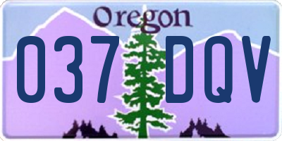 OR license plate 037DQV