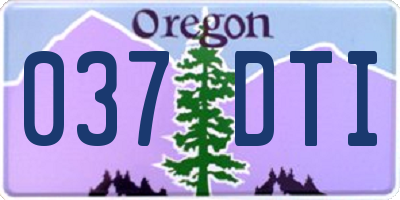 OR license plate 037DTI