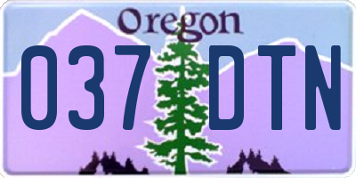 OR license plate 037DTN