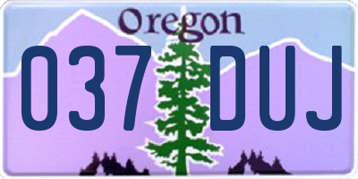 OR license plate 037DUJ