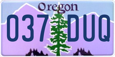 OR license plate 037DUQ