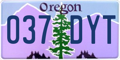 OR license plate 037DYT