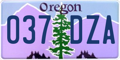 OR license plate 037DZA